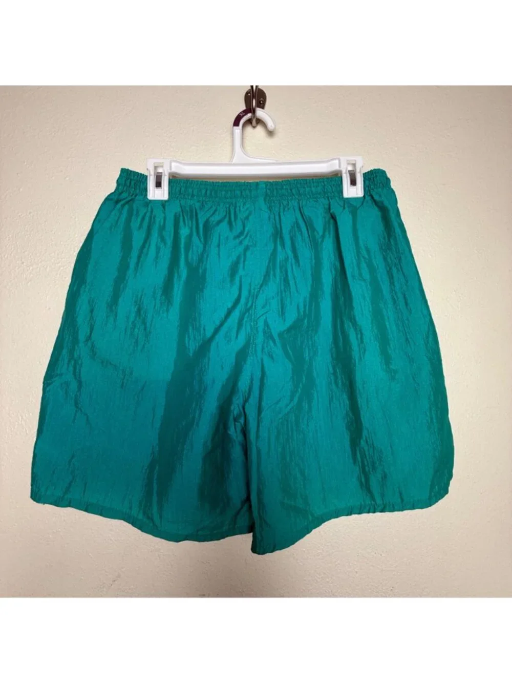 Vintage 90s Umbro Colorblock Nylon Soccer Shorts Purple Teal Split USA Sz L